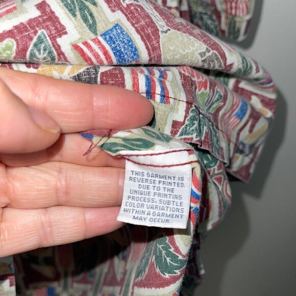 Reyn Spooner Mens Shirt Size XL Multicolor Flag Hawaiian Aloha Short Sleeve - Picture 8 of 8